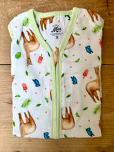 Load image into Gallery viewer, Super soft summer baby sleeping bag of bamboo textile with alpaca print
