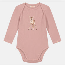 Load image into Gallery viewer, World of Mies X Romp &amp; Roll baby romper kraamcadeau hertje organic cotton
