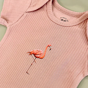 Baby romper blush flamingo shortsleeve