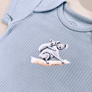 Baby romper soft blue koala shortsleeve