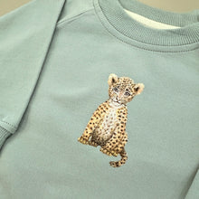 Afbeelding in Gallery-weergave laden, Baby sweater luipaard sky blue
